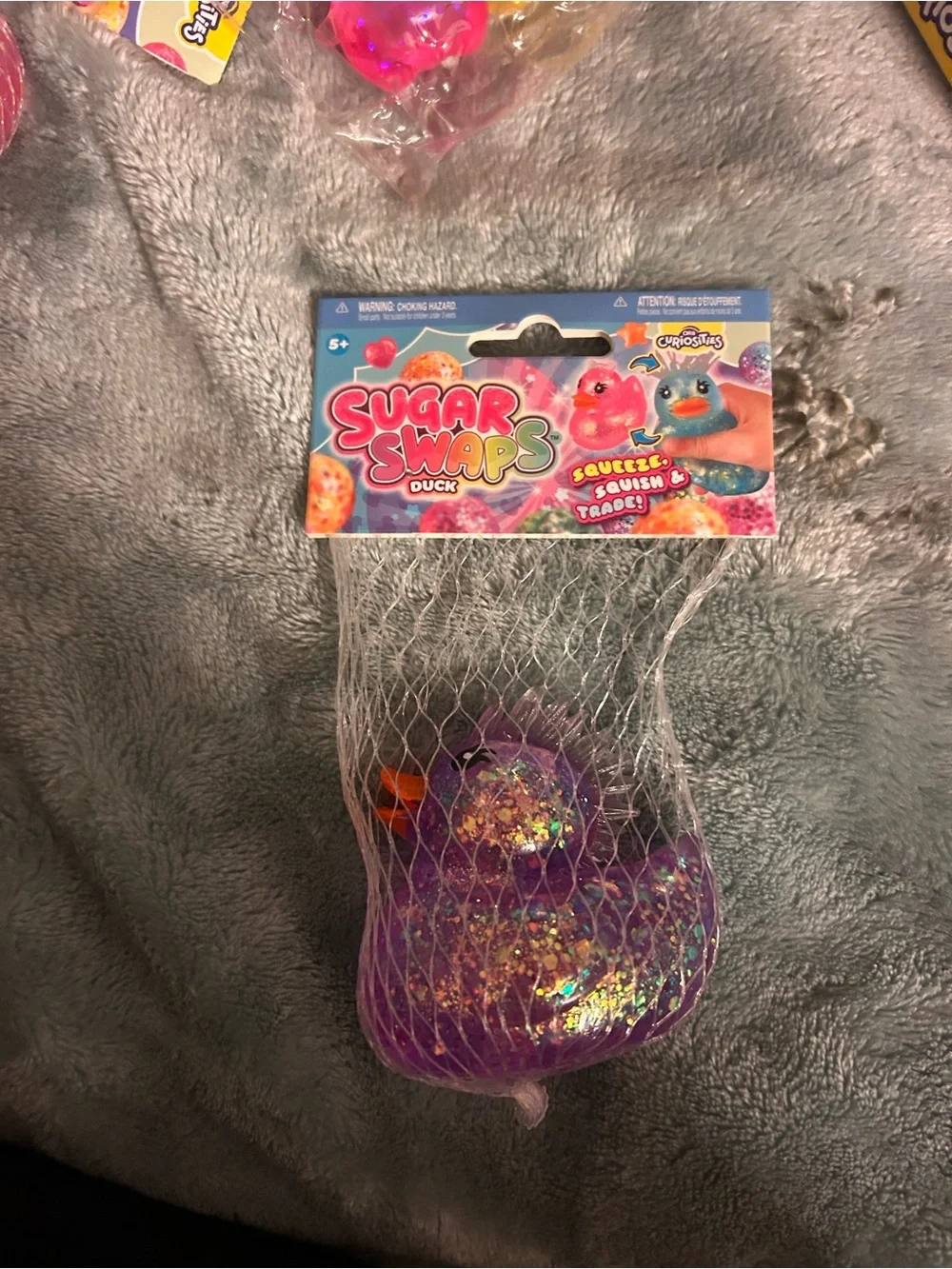 Sugar Swaps Purple Glitter Duck Squeeze Toy
